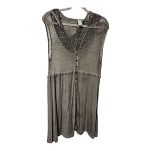 POL Sheer Gray Swim Coverup